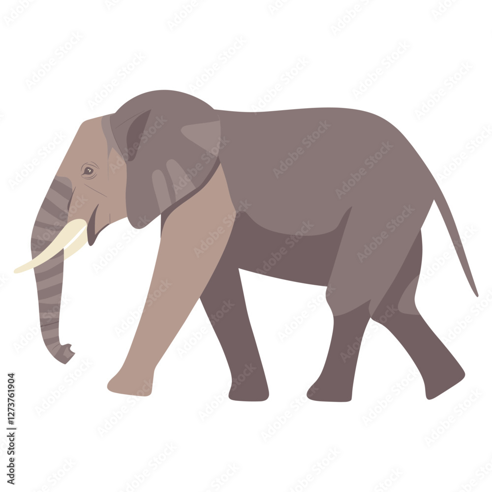 Elephant walking illustration minimalist wildlife vector Elephant walking illustration minimalist wildlife vector