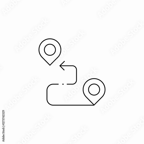 gps route icon sign vector