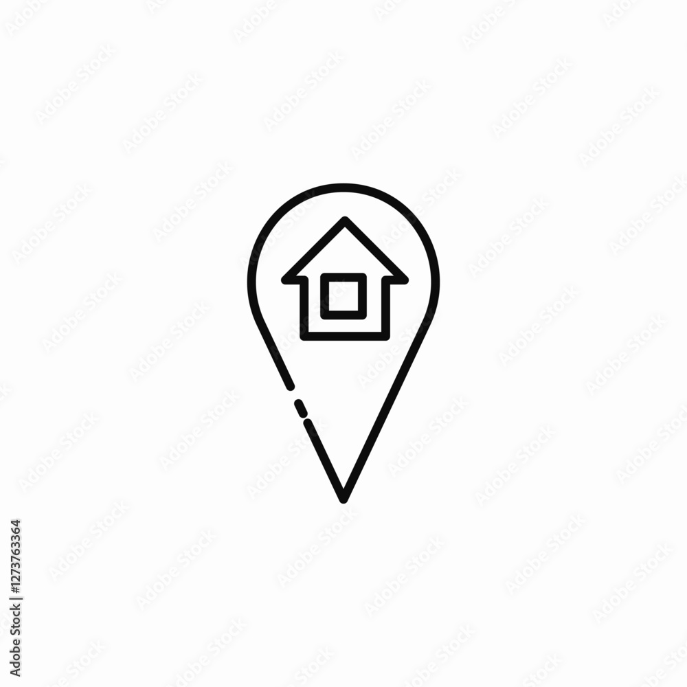 house needle location icon sign vector house needle location icon sign vector