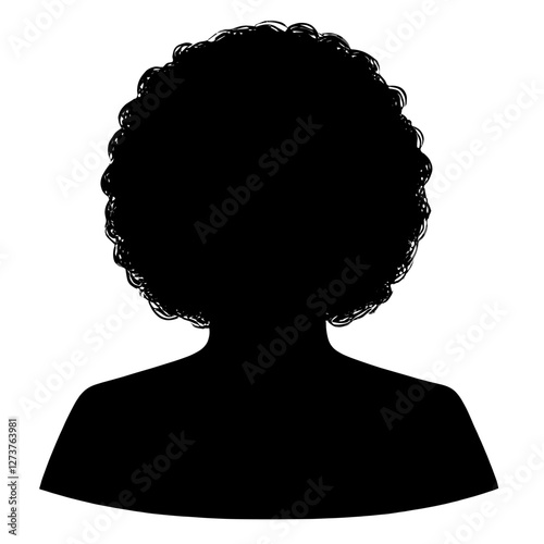 Chubby people avatar silhouette hairstyle portrait vector