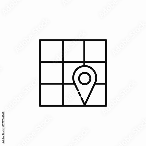 location square icon sign vector