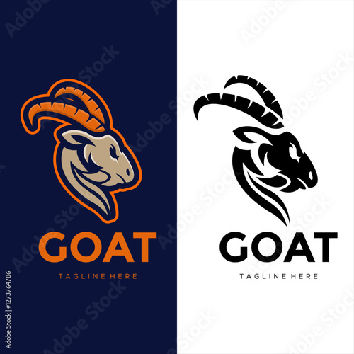 mountain goat head logo design