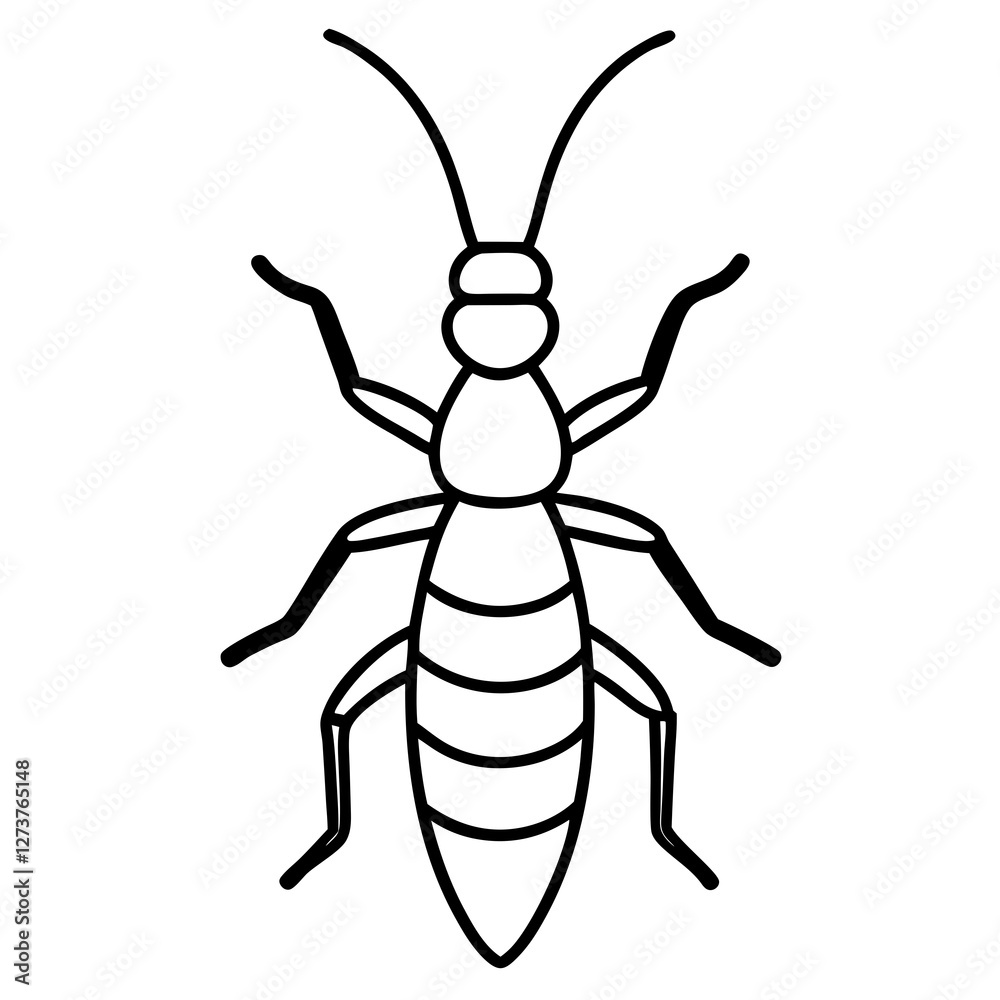 Minimalist Termite Line Art Vector Minimalist Termite Line Art Vector
