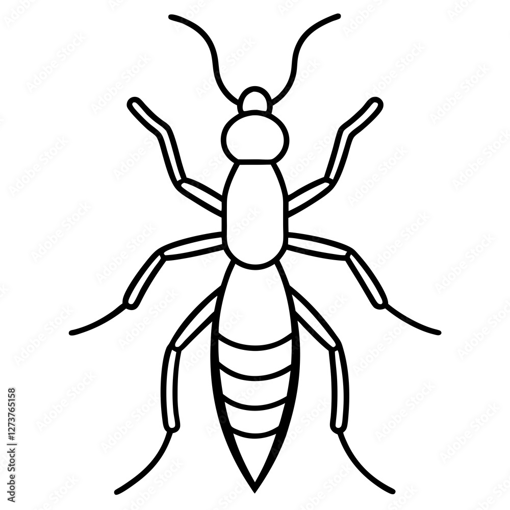 Minimalist Termite Line Art Vector Minimalist Termite Line Art Vector