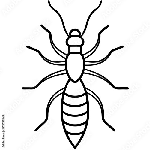 Minimalist Termite Line Art Vector