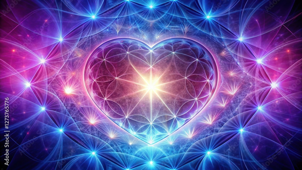 Obraz premium Ethereal Heart Energy in Divine Shape, Divine love energy, sacred geometry