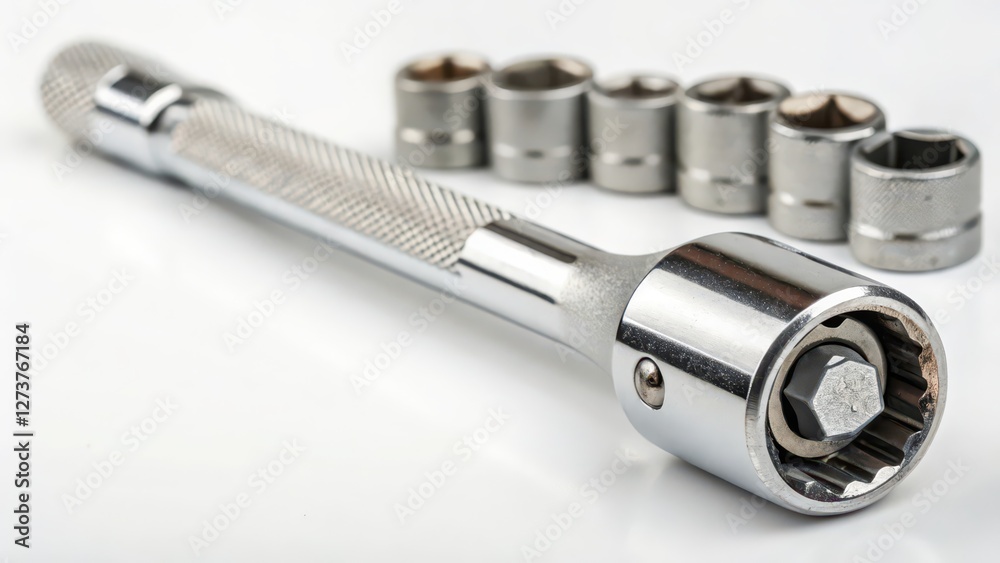 Socket Wrench Set on White Background Socket Wrench Set on White Background