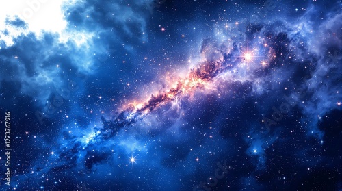 Beautiful Cosmic Landscape of a Radiant Galaxy in the Vast Universe, generator AI