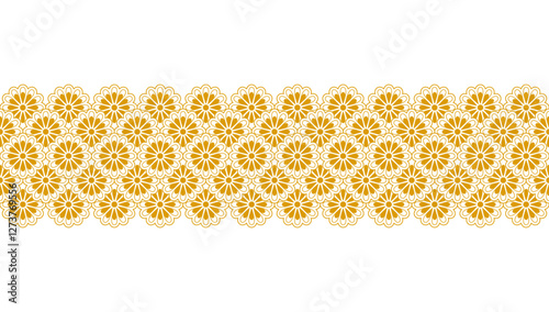 Golden chinese seamless pattern with flower, Abstract background, Decorative wallpaper.