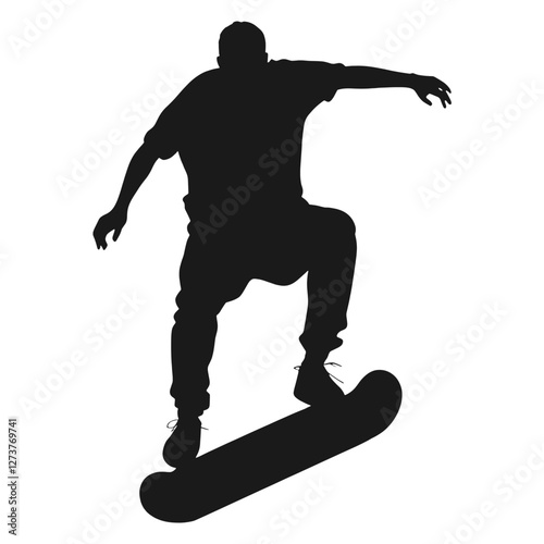 Man skateboard silhouette sports skateboarding vector