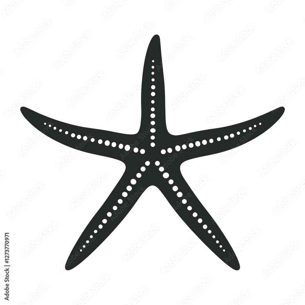 Fototapeta premium Starfish silhouette illustration simple black vector