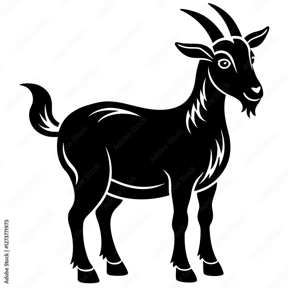 Fototapeta premium High-Quality Black Goat Silhouette for Designers