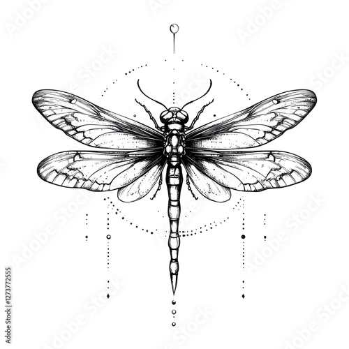 Dragonfly tattoo art illustration insect vector