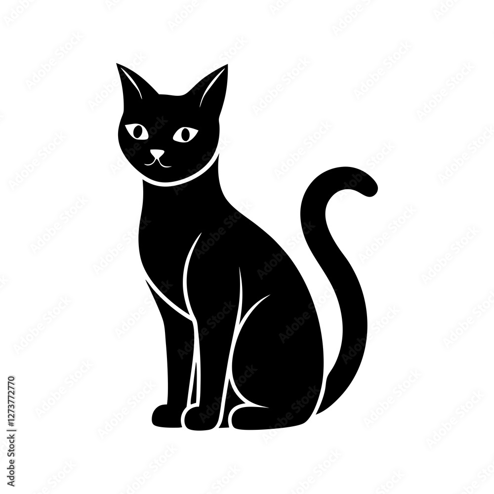 Obraz premium Modern Cat Logo Silhouette for Creative Projects
