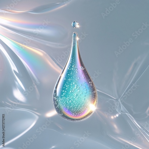 drop of water on blue background