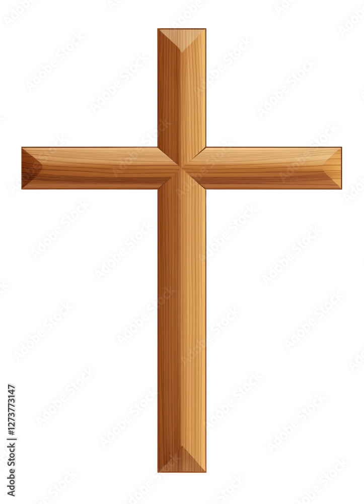 A simple wooden cross, isolated on a tranparent background. Generative ai A simple wooden cross, isolated on a tranparent background. Generative ai