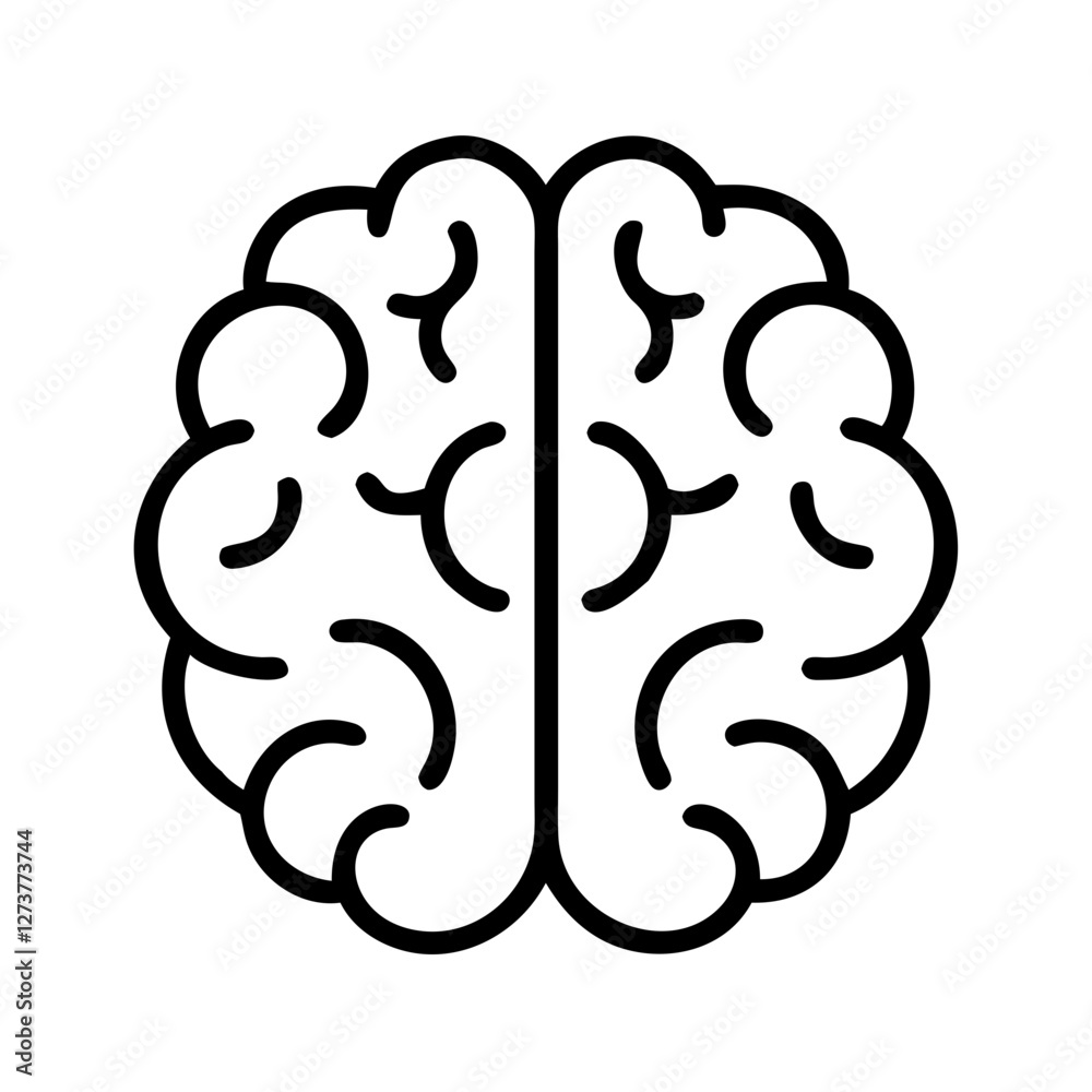 Minimalist Brain Line Art Vector for Educational Themes Minimalist Brain Line Art Vector for Educational Themes
