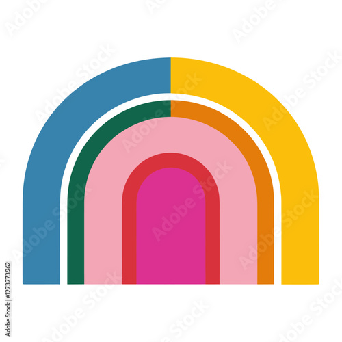 Rainbow shape design shapes architecture vector