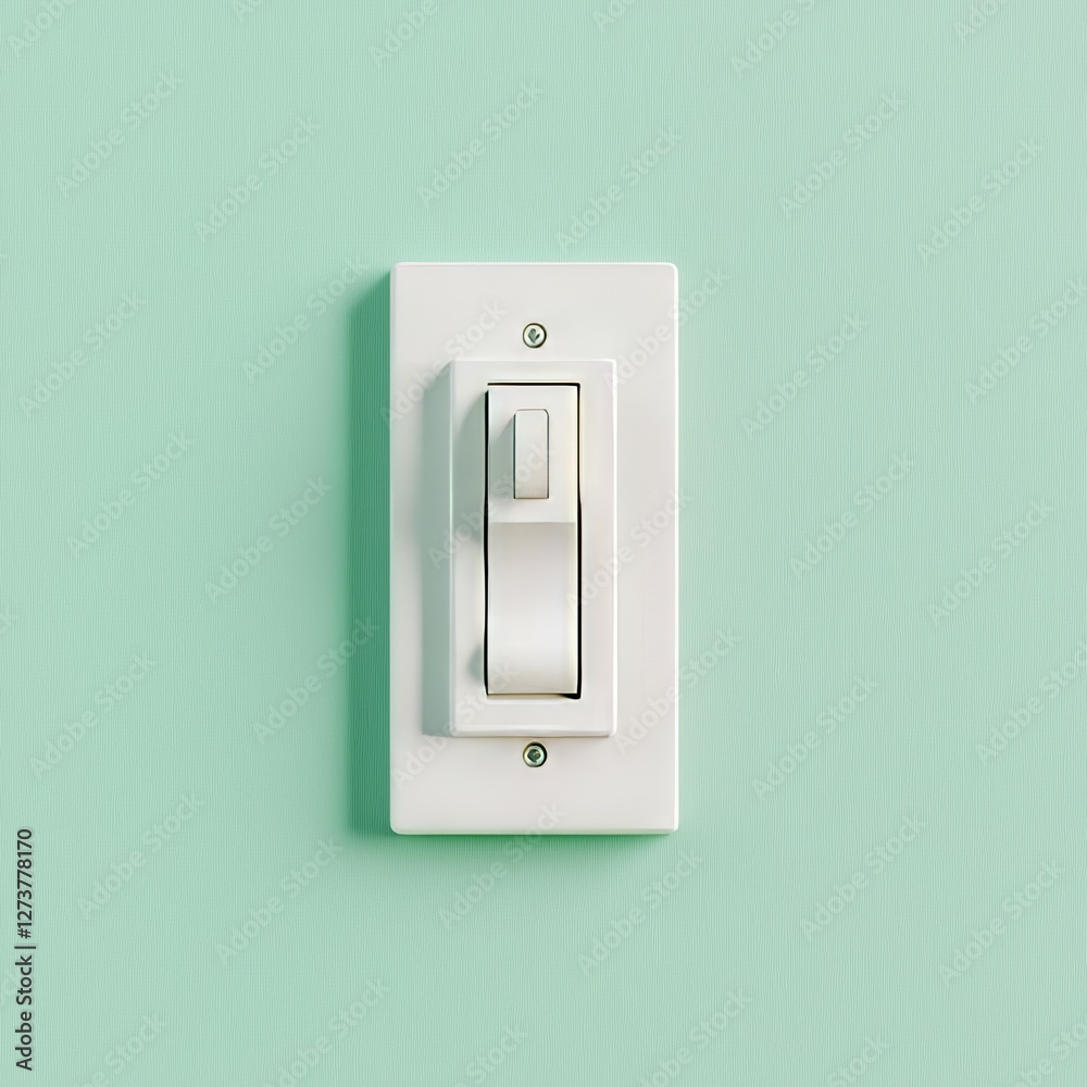 A modern array of lighting switches set against a transparent background includes a sleek light switch, a dimmer switch with adjustable settings, and a single-pole switch, all characterized by their