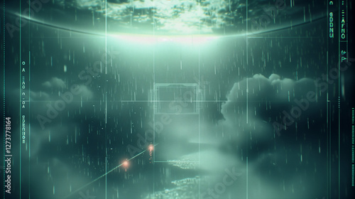 Spaceship HUD, Holographic Data Readout, AI Generated