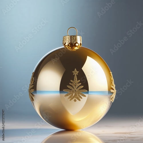 golden christmas ball on white