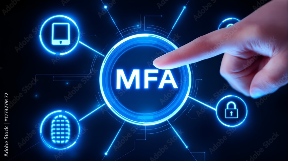 Obraz premium Multi-Factor Authentication in Action: Enhancing Cloud Computing Security with Virtual Controls