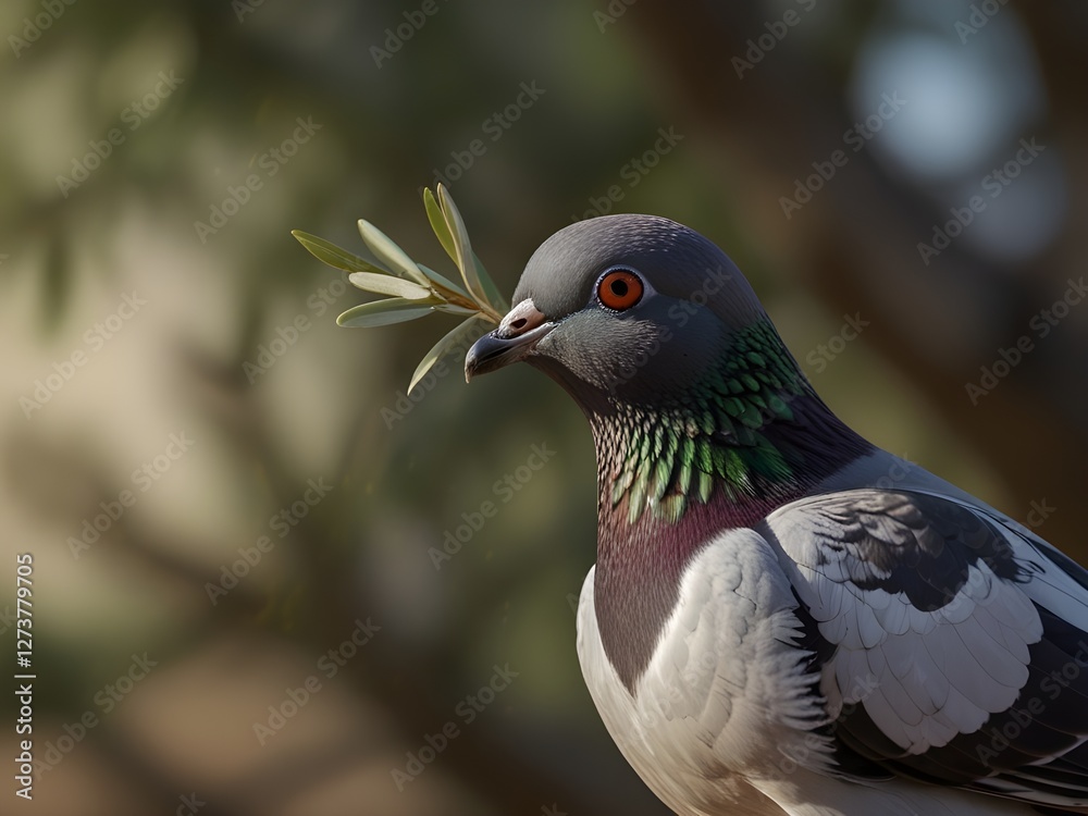 Fototapeta premium close up of a red pigeon