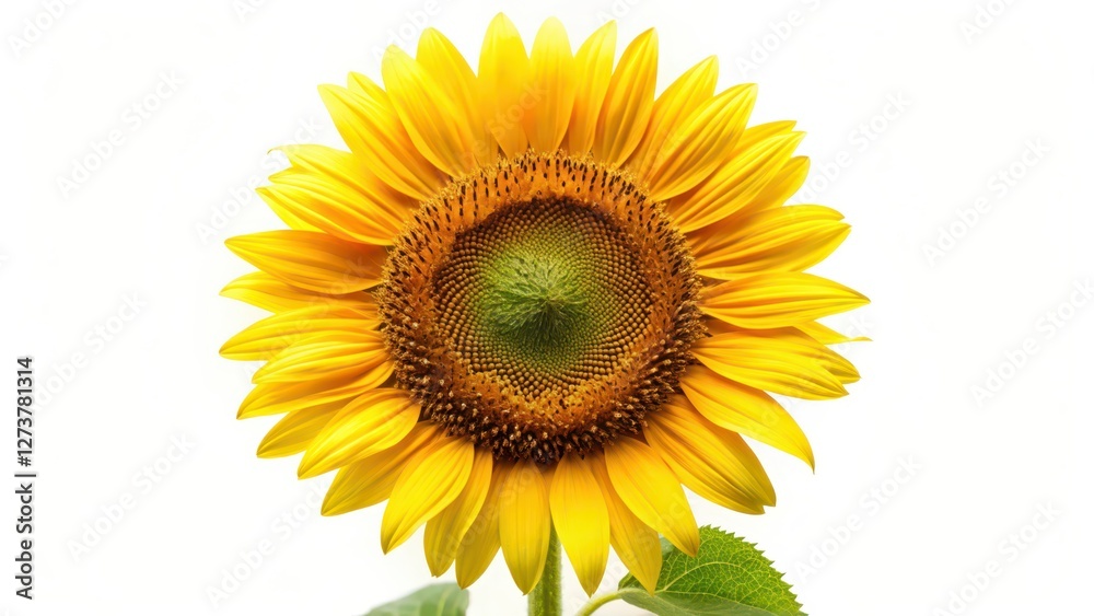 Fototapeta premium Sunflower on White Background