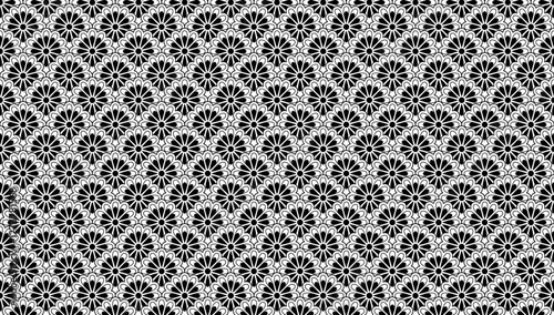 Seamless geometric pattern with flower vector.