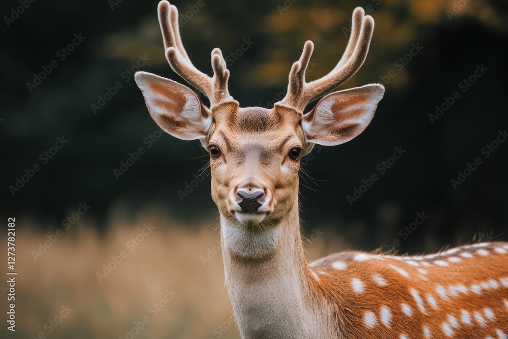 Majestic deer in autumn forest with soft focus. AI generated Majestic deer in autumn forest with soft focus. AI generated