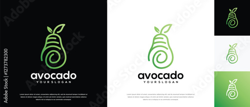 avocado fruit logo design template. avocado logo icon nature