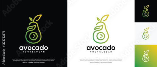 avocado fruit logo design template. avocado logo icon nature
