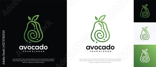 avocado fruit logo design template. avocado logo icon nature