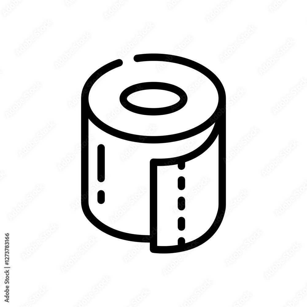 Toilet paper outline icon on white backround Toilet paper outline icon on white backround