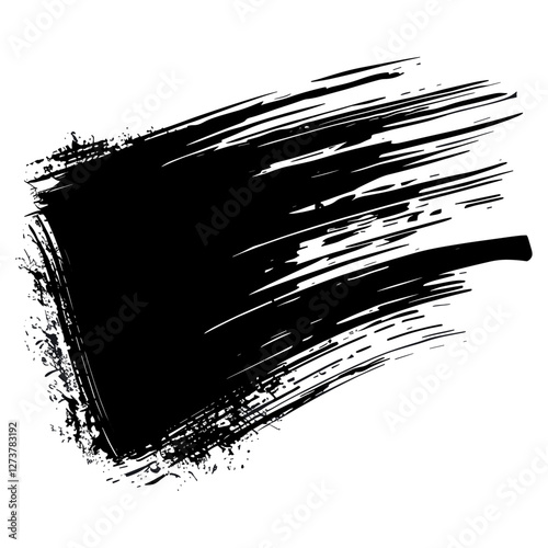Table brush stroke silhouette black art vector