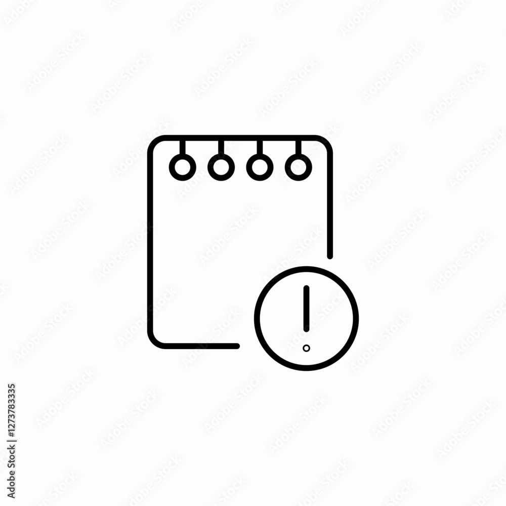 notepad warning icon sign vector notepad warning icon sign vector