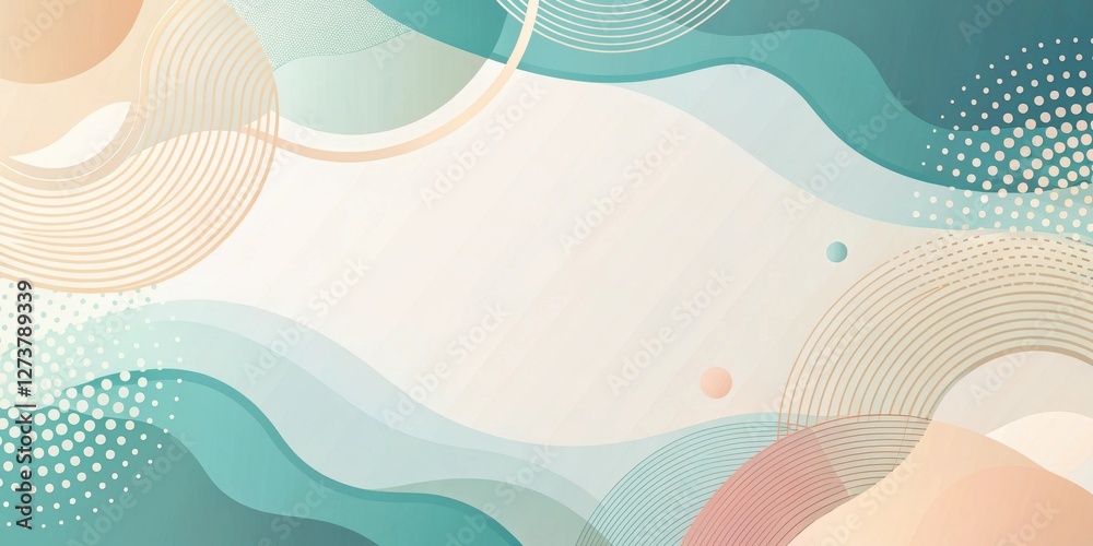 Fototapeta premium Abstract Pastel Wave Design with Organic Shapes and Lines for Modern Backgrounds