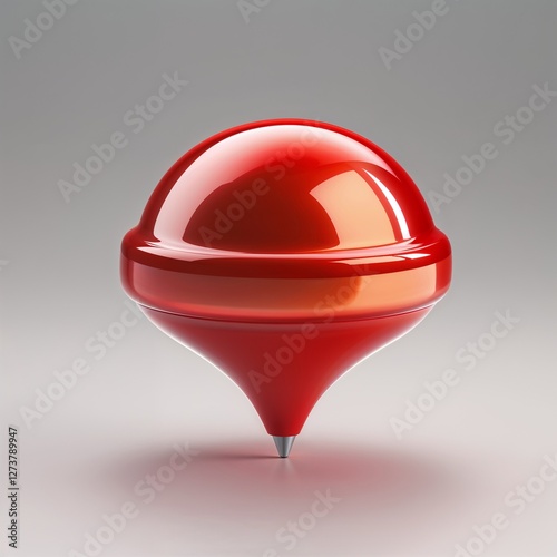 3d red sphere with reflection