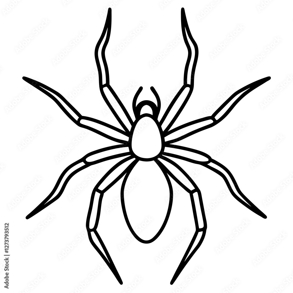 Minimalist Wolf Spider Line Art Vector Minimalist Wolf Spider Line Art Vector