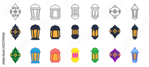 moroccan lantern ramadan eid decoration islamic element flat lamp