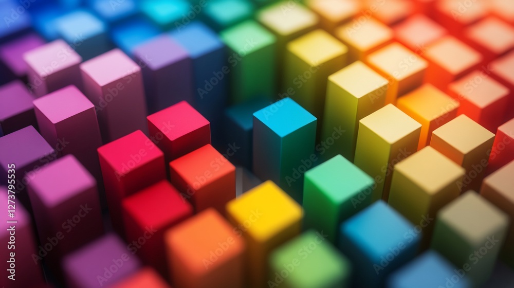 Obraz premium Abstract colorful 3D cubes background.