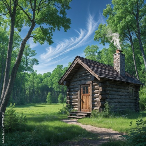 wooden house in the forest