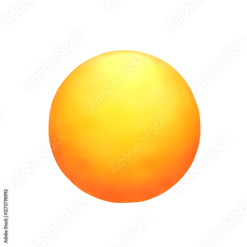 Bright yellow orange sun circle isolated transparent background perfect for summer designs and solar