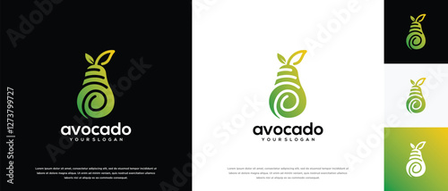 avocado fruit logo design template. avocado logo icon nature