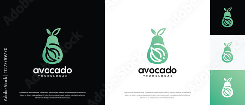 avocado fruit logo design template. avocado logo icon nature