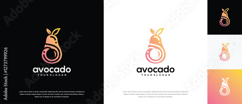 avocado fruit logo design template. avocado logo icon nature