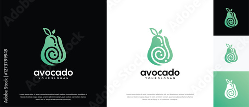 avocado fruit logo design template. avocado logo icon nature