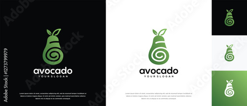 avocado fruit logo design template. avocado logo icon nature