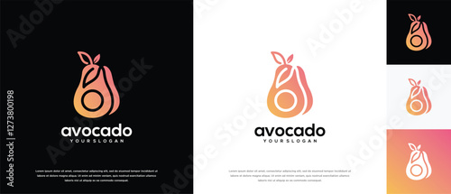avocado fruit logo design template. avocado logo icon nature