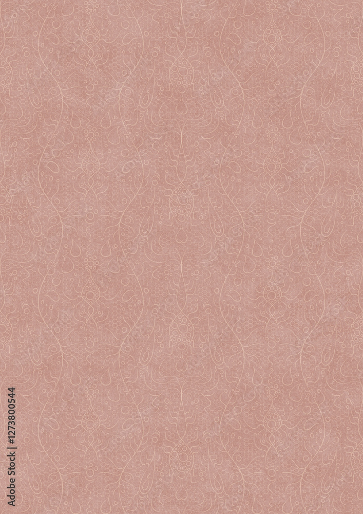 Fototapeta premium Hand-drawn abstract seamless ornament. Light semi transparent pale pink on a pale pink background. Paper texture. Digital artwork, A4. (pattern: p13-2e)